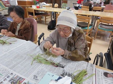 ふきの佃煮作り