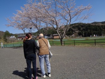 澄み切った青空の下