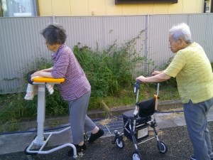 いい天気の日に散歩とシェイクアウト訓練