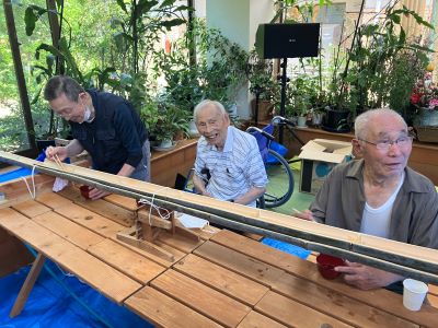 夏の風物詩、流しそうめん最終日。
