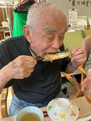 習字して、鮎のごちそう食べて